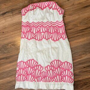 Lilly Pulitzer Bowen Dress in Why The Shell Not Embroidered Dress Size 0